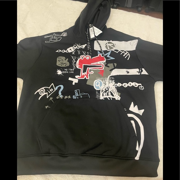 Versace Mens Graphic Print Cotton Hoodie Sz XL - Picture 2 of 11